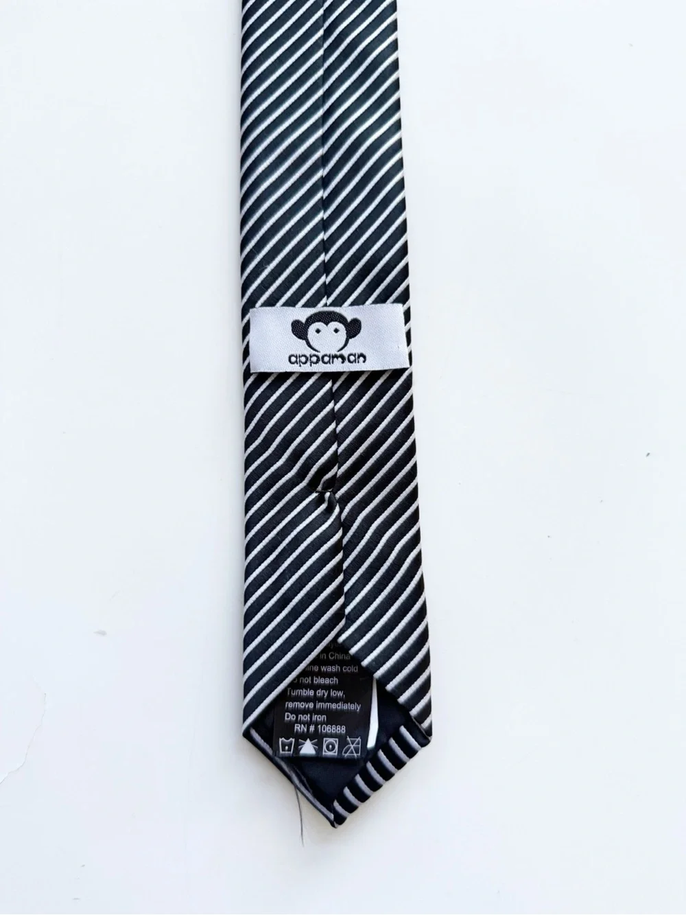 Appaman Black and White Striped Boys Necktie